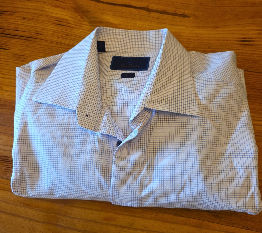 David Donahue Light Purple Micro-Check Dress Shirt